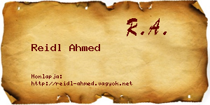 Reidl Ahmed névjegykártya